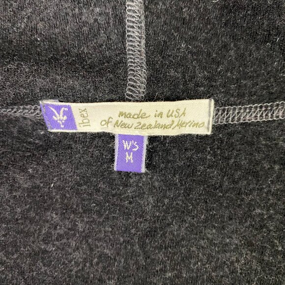 Ibex Sweater Jacket Women's Medium Full Zip Pez Hooded Gray Merino Wool Nylon - Picture 7 of 14